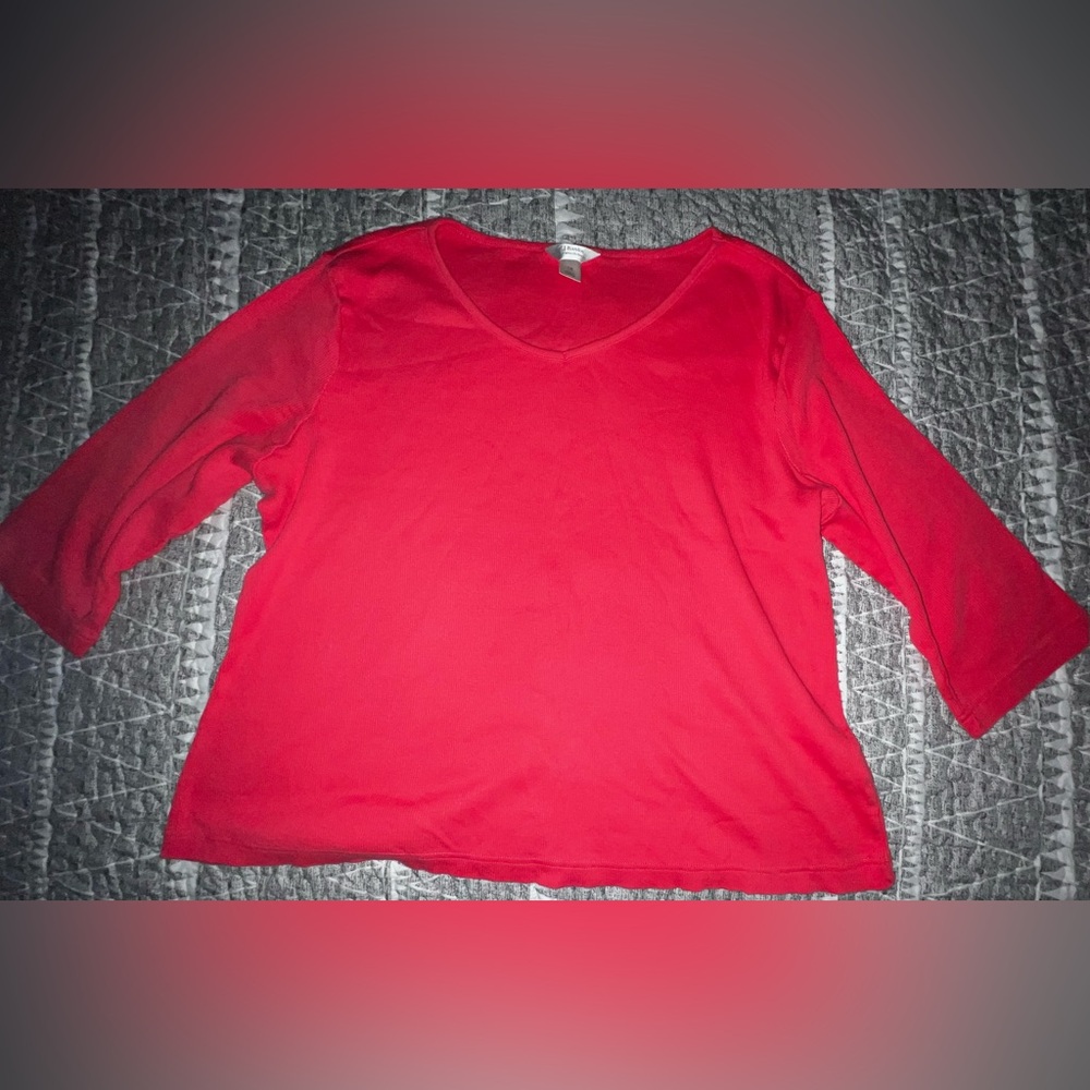 Last Chance* CJ Banks Pink Ribbed Top 1X